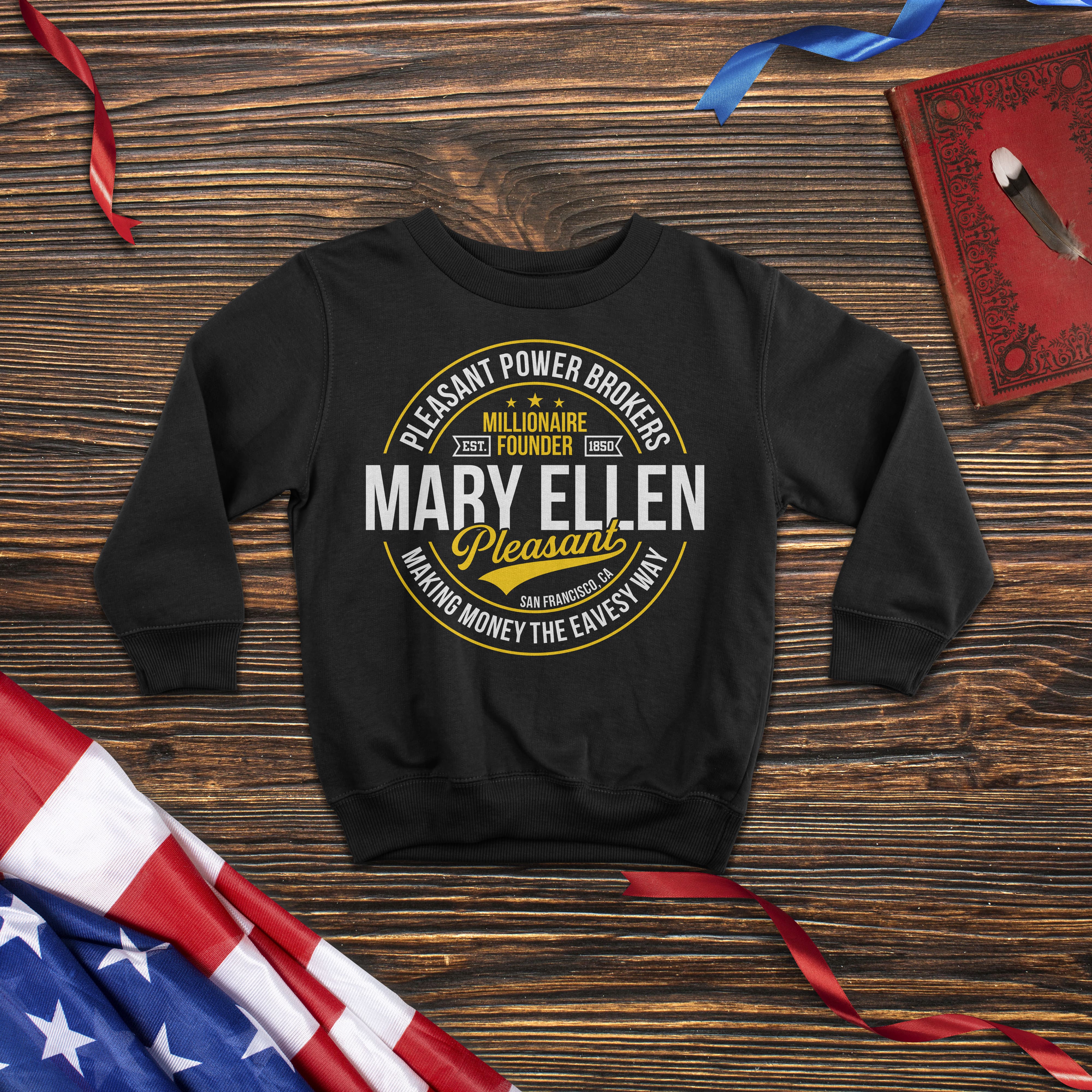 Mary Ellen Pleasant - Real Estate Mogul - Kids' Crewneck Sweatshirt