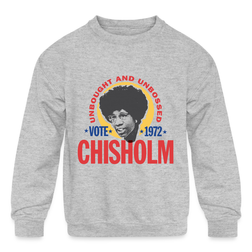 SEN. SHIRLEY CHISOLM - PRESIDENTIAL CANDIDATE - Kids' Crewneck Sweatshirt - heather gray