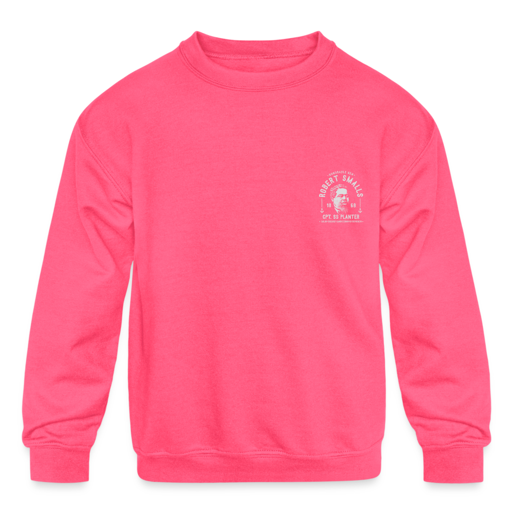 Captain Robert Smalls - Kids' Crewneck Sweatshirt - neon pink