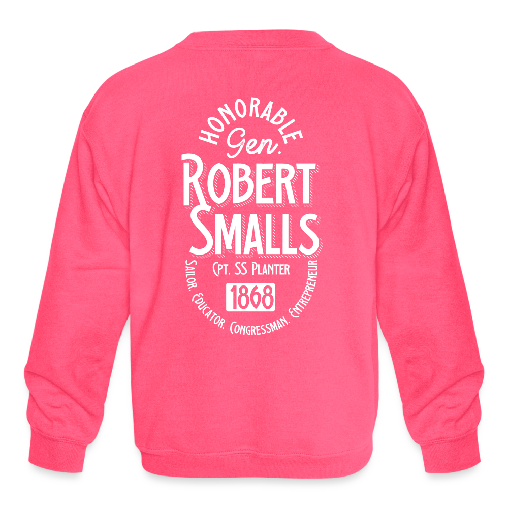 Captain Robert Smalls - Kids' Crewneck Sweatshirt - neon pink