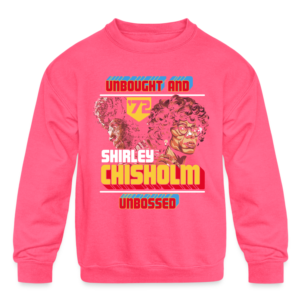 Shirley Chisholm - Kids' Crewneck Sweatshirt - neon pink