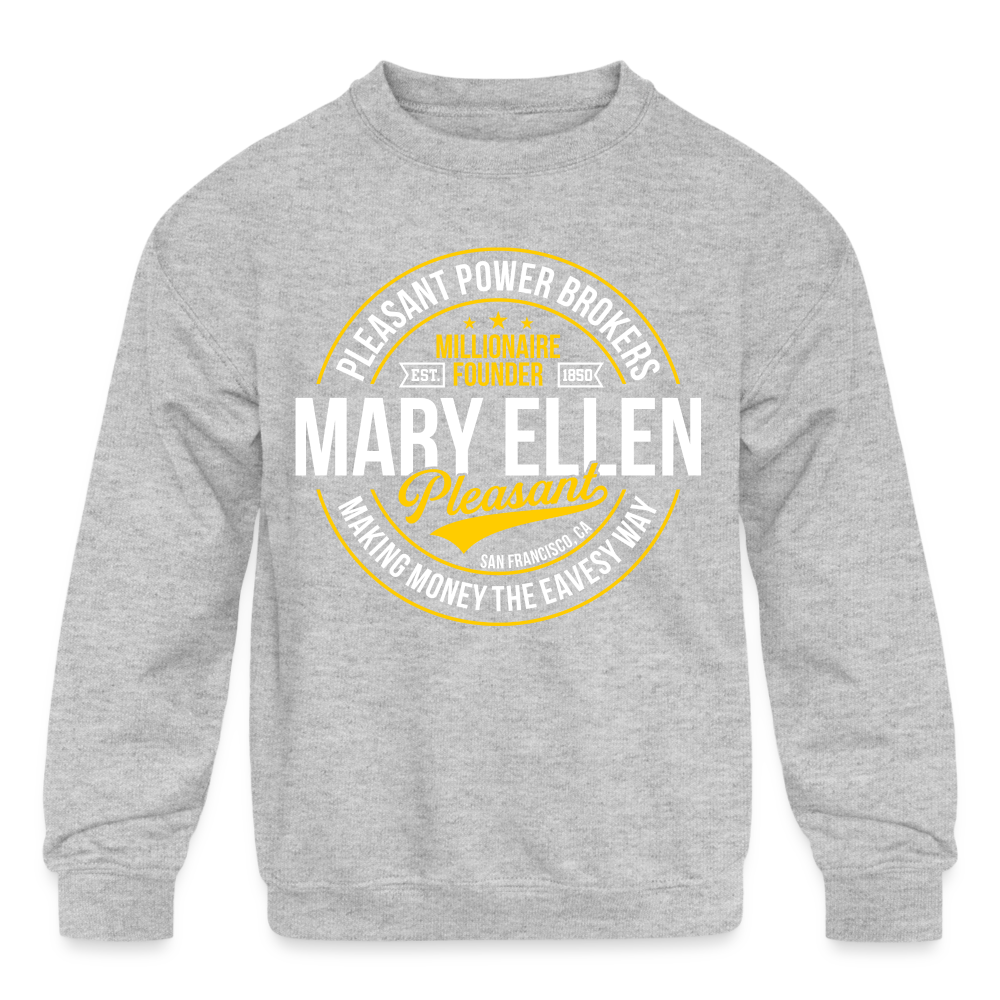 Mary Ellen Pleasant - Real Estate Mogul - Kids' Crewneck Sweatshirt - heather gray