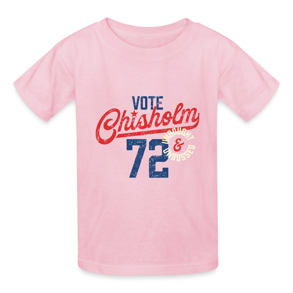 SEN. SHIRLEY CHISHOLM - Gildan Ultra Cotton Youth T-Shirt - light pink