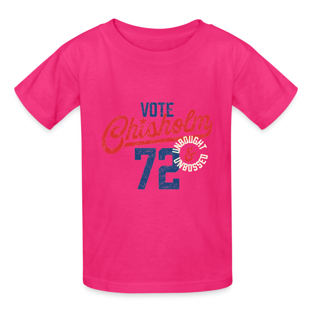 SEN. SHIRLEY CHISHOLM - Gildan Ultra Cotton Youth T-Shirt - fuchsia