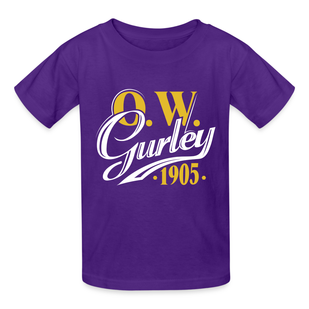 O.W. GURLEY - GREENWOOD - Gildan Ultra Cotton Youth T-Shirt - purple