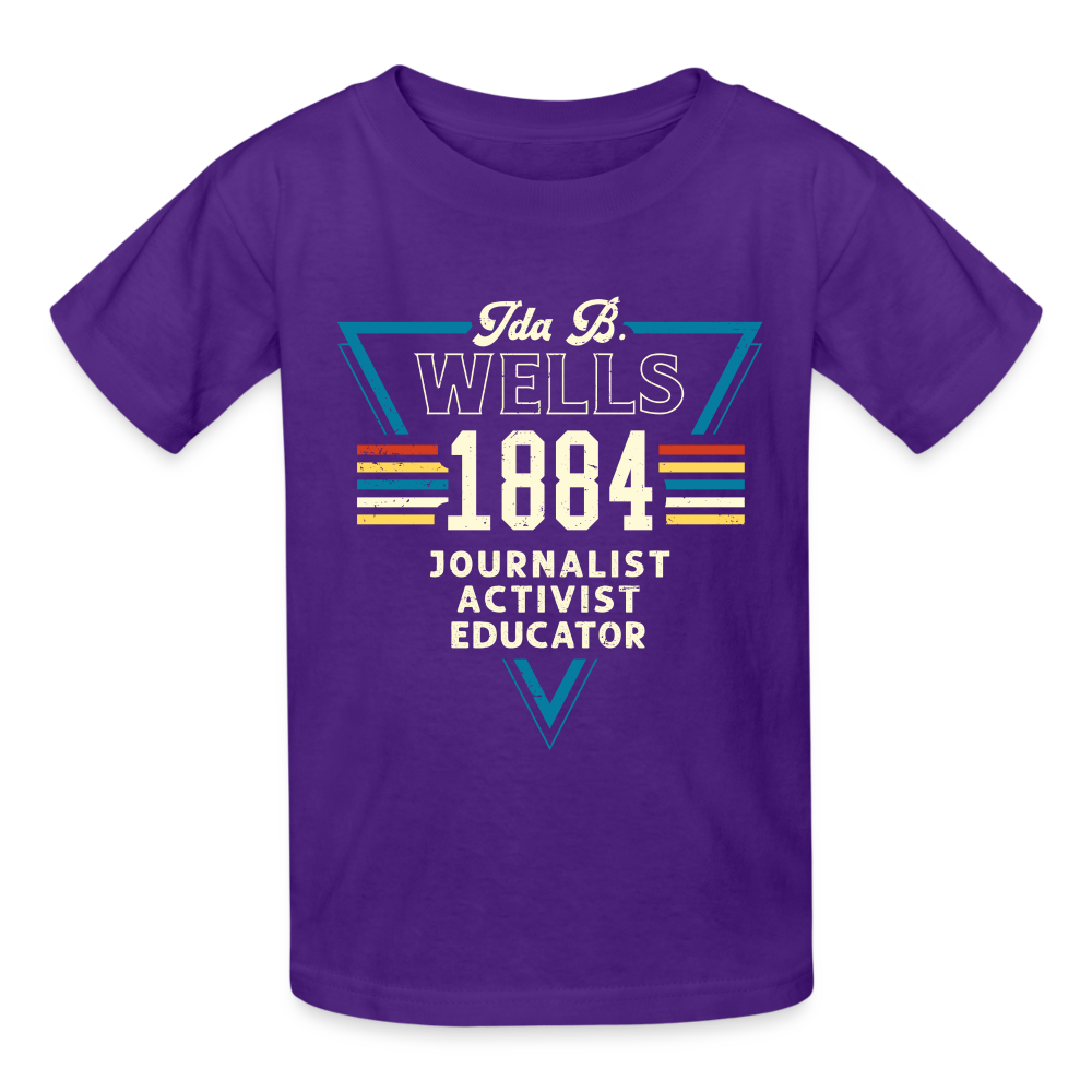 Ida B Wells 1884 - Gildan Ultra Cotton Youth T-Shirt - purple