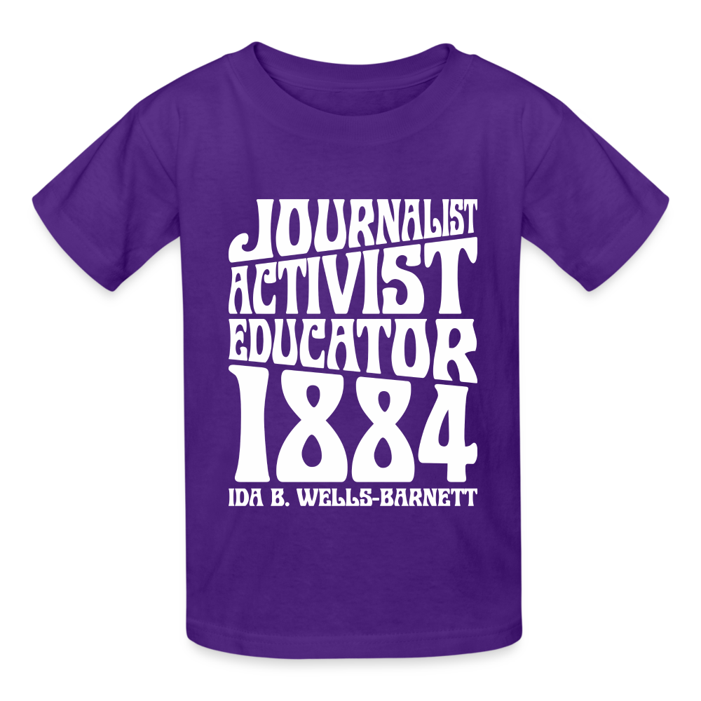 Ida B Wells - Journalist Activist Educator - Gildan Ultra Cotton Youth T-Shirt - purple