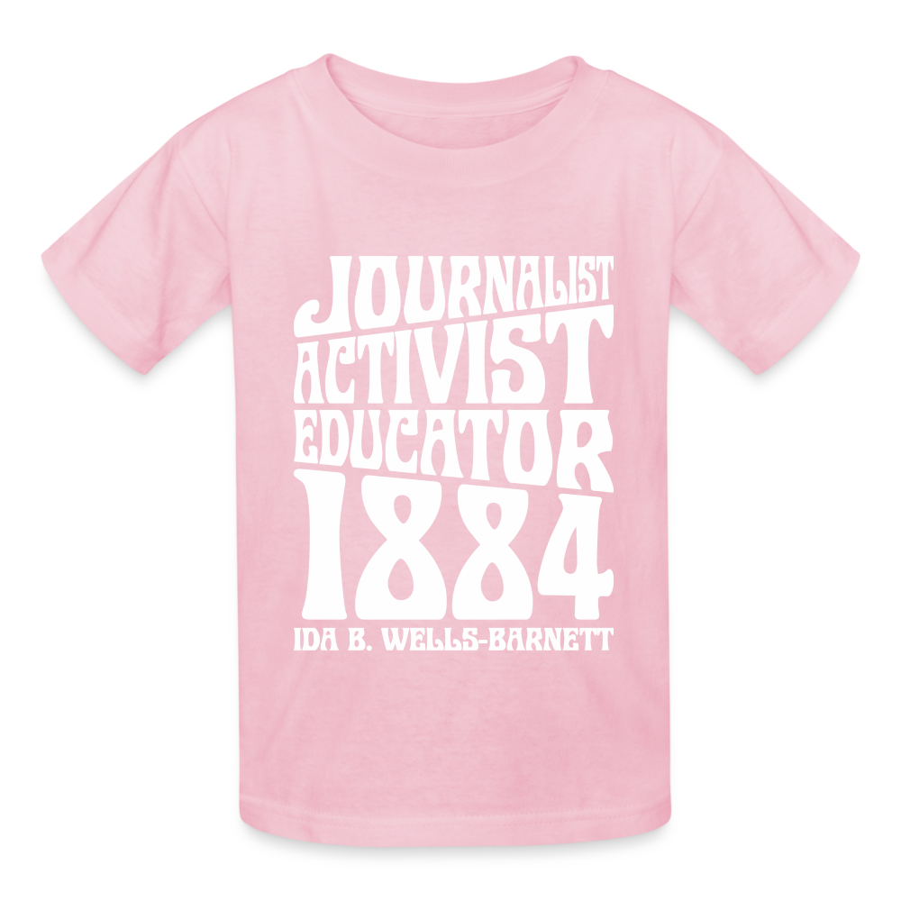 Ida B Wells - Journalist Activist Educator - Gildan Ultra Cotton Youth T-Shirt - light pink