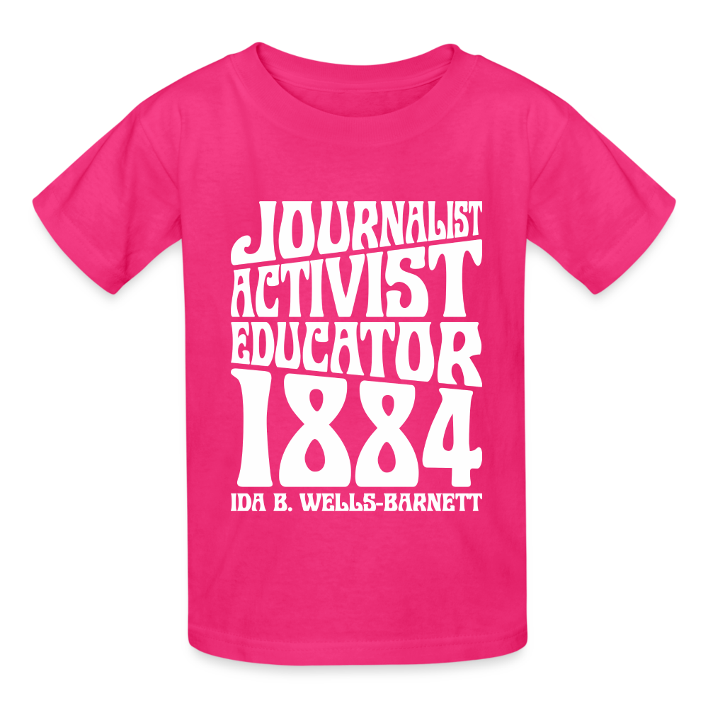 Ida B Wells - Journalist Activist Educator - Gildan Ultra Cotton Youth T-Shirt - fuchsia